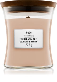 Woodwick Vanilla & Sea Salt Duftkerze mit Holzdocht