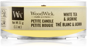 Woodwick Vanilla Sol votivna sveča z lesenim stenjem