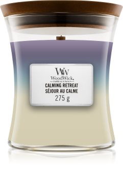 Woodwick Trilogy Calming Retreat świeczka zapachowa z drewnianym knotem
