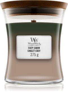 Woodwick Trilogy Cozy Cabin bougie parfumée avec mèche en bois