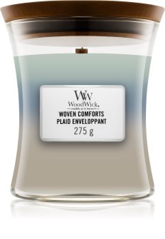 Woodwick Trilogy Woven Comforts vonná svíčka s dřevěným knotem