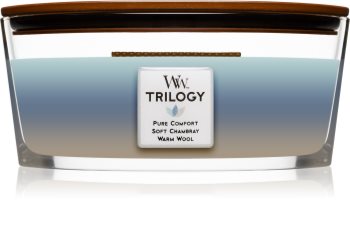 Woodwick Trilogy Woven Comforts świeczka zapachowa z drewnianym knotem (hearthwick)