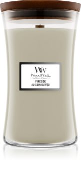 Woodwick Fireplace Fireside bougie parfumée avec mèche en bois