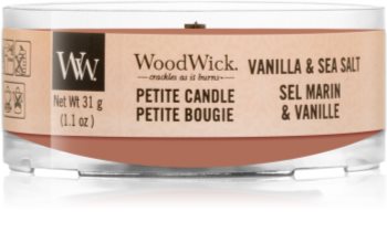 Woodwick Vanilla & Sea Salt lumânare votiv cu fitil din lemn