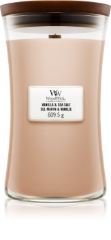 Woodwick Vanilla & Sea Salt Tuoksukynttilä Puinen Sydän