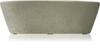 Woodwick Concrete Woodsmoke geurkaars met een houten lont (hearthwick)