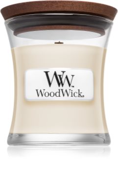 Woodwick White Tea & Jasmine vonná svíčka s dřevěným knotem