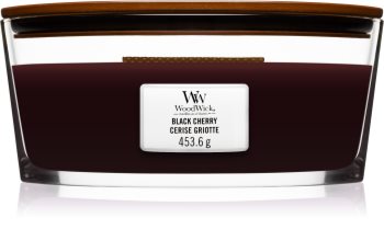 Woodwick Black Cherry świeczka zapachowa z drewnianym knotem (hearthwick)