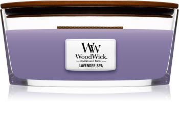 Woodwick Lavender Spa Tuoksukynttilä puinen sydän (sydänlanka)