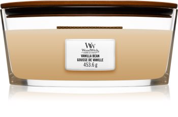 Woodwick Vanilla Bean ароматическая свеча с деревянным фителем (hearthwick)