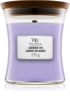 Woodwick Lavender Spa świeczka zapachowa  z drewnianym knotem