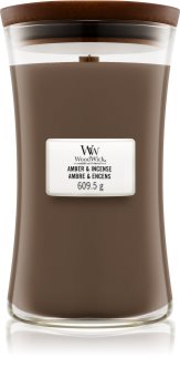 Woodwick Amber & Incense scented candle Wooden Wick