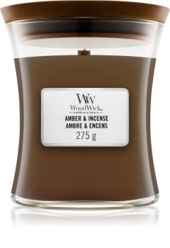Woodwick Amber & Incense bougie parfumée avec mèche en bois