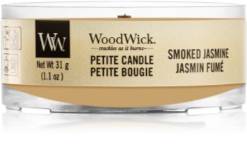Woodwick Smoked Jasmine nedidelė kvapni žvakė medinė dagtis