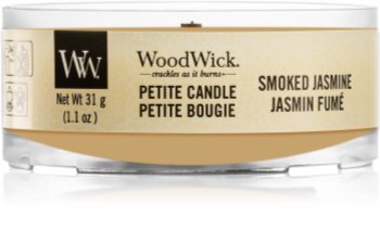 Woodwick Smoked Jasmine votiefkaarsen met een houten lont