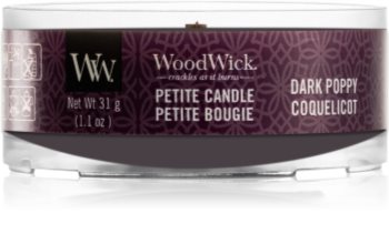 Woodwick Dark Poppy votive candle Wooden Wick