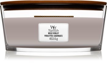 Woodwick Wild Violet scented candle wooden wick (hearthwick)