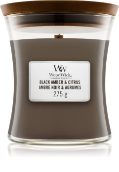 Woodwick Black Amber & Citrus scented candle Medium