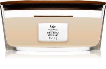 Woodwick White Honey candela profumata con stoppino in legno (hearthwick)