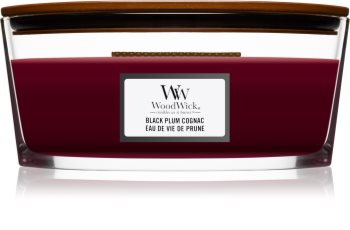 Woodwick Black Plum mirisna svijeća s drvenim fitiljem (hearthwick)