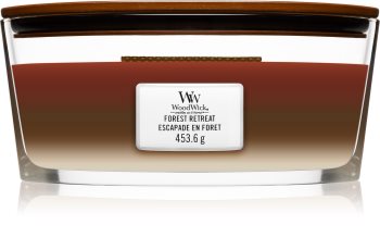 Woodwick Trilogy Forest Retreat candela profumata con stoppino in legno (hearthwick)