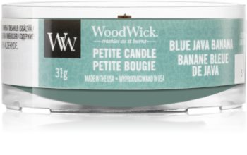 Woodwick Blue Java Banana votive candle Wooden Wick
