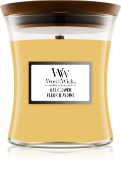 Woodwick Oat Flower vonná svíčka s dřevěným knotem (hearthwick)
