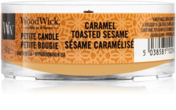 Woodwick Caramel Toasted Sesame viaszos gyertya fa kanóccal