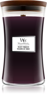 Woodwick Velvet Tobacco bougie parfumée avec mèche en bois