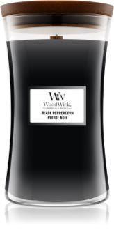 Woodwick Black Peppercorn vonná sviečka s dreveným knotom
