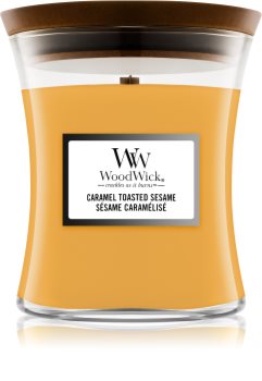 Woodwick Caramel Toasted Sesame Duftkerze mit Holzdocht