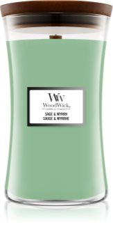 Woodwick Sage & Myrrh ароматна свещ с дървен фитил