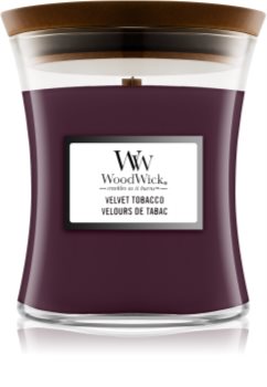 Woodwick Velvet Tobacco vela perfumada  con mecha de madera