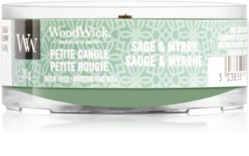 Woodwick Sage & Myrrh sampler z drewnianym knotem
