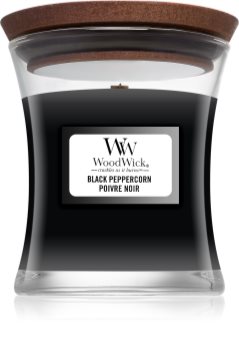 Woodwick Black Peppercorn mirisna svijeća s drvenim fitiljem