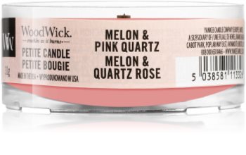 Woodwick Melon & Pink Quarz viaszos gyertya fa kanóccal