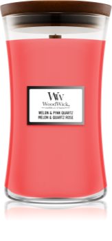 Woodwick Melon & Pink Quarz illatos gyertya fa kanóccal
