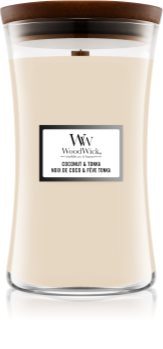 Woodwick Coconut & Tonka Duftkerze mit Holzdocht