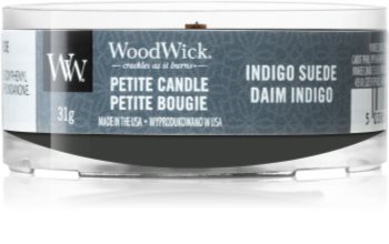 Woodwick Indigo Suede вотивна свічка з дерев'яним гнітом