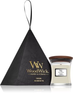 Woodwick Fireplace Fireside vela perfumada com pavio de madeira (gift box)