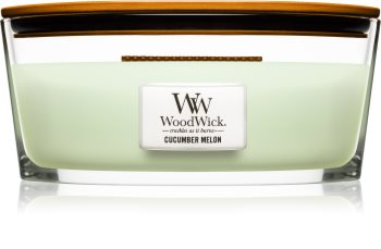 Woodwick Cucumber Melon świeczka zapachowa 453,6 g z drewnianym knotem (Hearthwick)