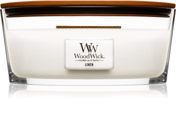 Woodwick Linen vela perfumada com pavio de madeira (hearthwick)