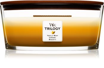 Woodwick Trilogy Café Sweets ароматна свещ с дървен фитил (hearthwick)