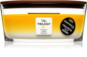 Woodwick Trilogy Fruits of Summer ароматна свещ с дървен фитил (hearthwick)