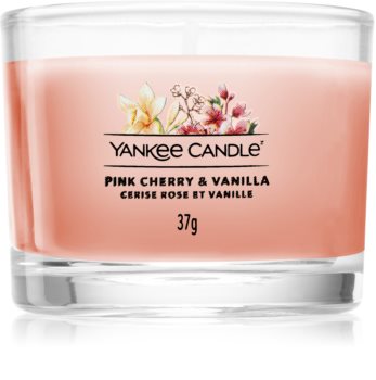 Yankee Candle Pink Cherry & Vanilla vela votiva glass