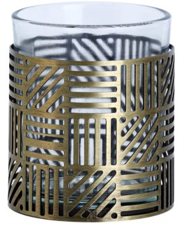 Yankee Candle Crosshatch Brass Portavelas de vidrio