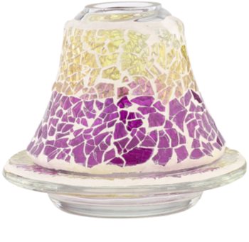 Yankee Candle Purple & Gold Crackle conjunto de prato e abajure para vela perfumada pequena Classic