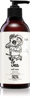 Yope Tea & Mint sabonete líquido natural com efeito alisador