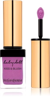 Yves Saint Laurent Baby Doll Kiss & Blush batom para lábios e bochechas com efeito matificante