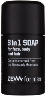 Zew For Men 3 in 1 Soap natürliche feste Seife für Gesicht, Körper und Haare 3 in1